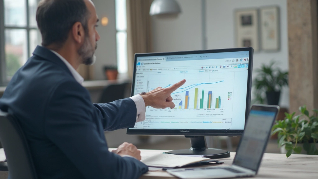 Визуальная демонстрация цикла управления расходами с диаграммой процесса на экране компьютера