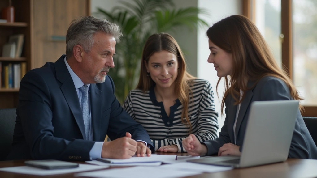 Финансовый консультант обсуждает варианты инвестирования с семьей